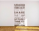 Playroom Rules Quotes Wall Decal Vinyl Art Stickers